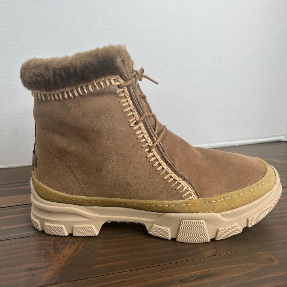 Laidback London Emre 2.0 Ankle Boots Brown Suede Chunky Lace Up 38/7-7.5